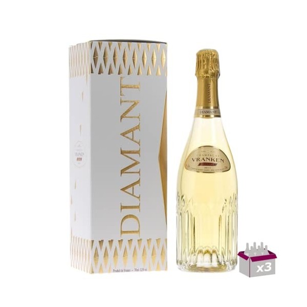 3 Champagne Vranken - Diamant Brut - 3x75cL - Étui