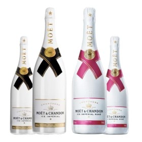 LOT CHAMPAGNE MOËT & CHANDON 4x75cL : 2 Moët Ice Blanc + 2 Moët Ice Rosé