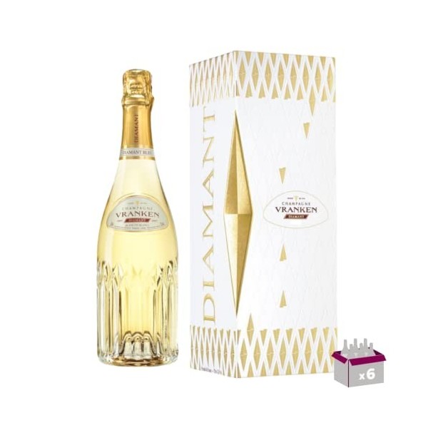 6 Champagne Vranken - Diamant Blanc de Blancs - 6x75cL - Étui