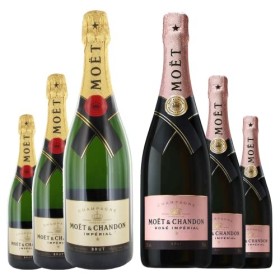 LOT CHAMPAGNE MOËT & CHANDON 6x75cL : 3 Moët Imperial + 3 Moët Rosé