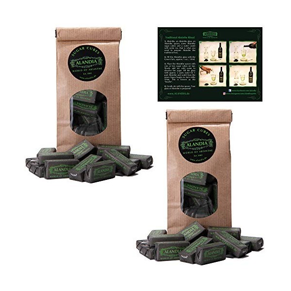 ALANDIA Absinthe-Sucre | 2X Sucre dans Un Sachet refermable | 1X Instructions de dégustation