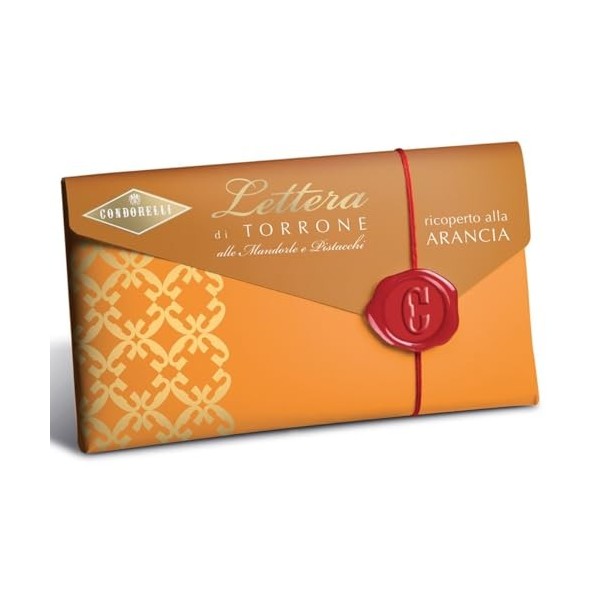 Nougat Doux Condorelli Amandes et Pistaches Recouvert Orange Trousse 100 g