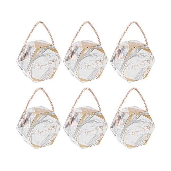 jerss Bonbons Boîtes Sacs-Cadeaux Hexagonal pour Fournitures De Mariage Boîte De Bonbons Portable Bouteilles De Bonbons Roug