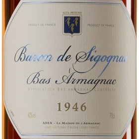 BARON DE SIGOGNAC ARMAGNAC MILLÉSIMÉ 1946 70 Cl