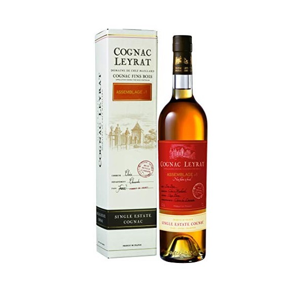 Leyrat, Cognac Assemblage N°1 70cl, 42% alc, Single Estate Cognac Cru Fins Bois, en coffret individuel
