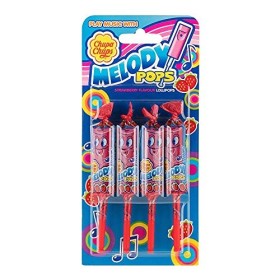 Chupa Chups Melody Pops x 4 pièces sous blister - Fraise - 127
