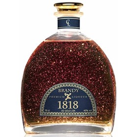 Brandy1818 - Premium Liqueur Feuille dor 23K - Brandy Espagnol Solera Reserva - Cadeau Pour Homme et Femme - Édition Limitée
