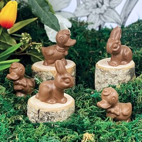 LOT DE 5 CHOCOLAT DE PAQUES - MINI SUJET DE PAQUES 15G X5 - LAPIN POULE OEUFS CLOCHE - CHOCOLAT DE PAQUES - GOURMANDISES DE P