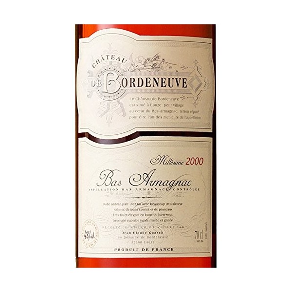 CHÂTEAU DE BORDENEUVE ARMAGNAC MILLÉSIMÉ 2000 70 CL