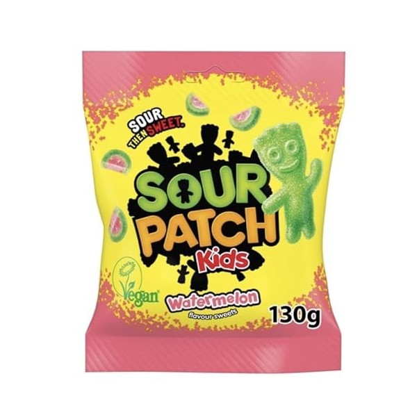 Sour Patch Kids Pastèque Soft & Chewy Candy Bonbons à mâcher 130 g Original des États-Unis
