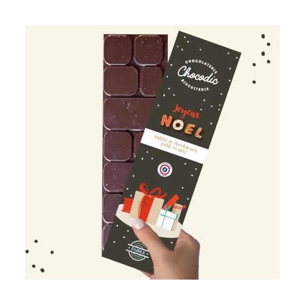 Tablette de chocolat faible en sucre au choix Chocolat lait ou Chocolat noir | Moulage chocolat de noël | chocolat noël diabé