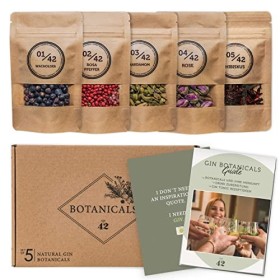 Gin Tonic épices kit | 5 botanicals naturelles pour Cocktails | Arôme pack, grande variété pour Gin Tonic | jnpr