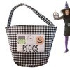 Ohicki Fourre-Tout Trick Or Treat | Sac fourre-Tout à Carreaux pour Trick Or Treat Candy,Pumpkin Party Favor Goodie Bags avec