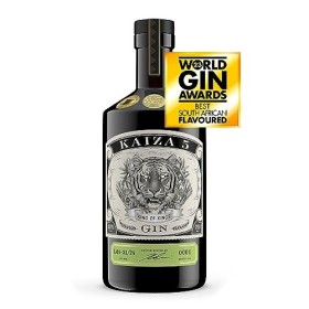KAIZA 5 GIN - 0,7 l - 43% | Le gin premium Sud-africain/Le Cap le plus récompensé avec ses yeux de tigre scintillants | Frais