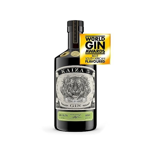 KAIZA 5 GIN - 0,7 l - 43% | Le gin premium Sud-africain/Le Cap le plus récompensé avec ses yeux de tigre scintillants | Frais