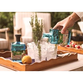 PORTOFINO - Dry Gin - 43 Purcent Alcool - Origine : Italie - Notes de Genièvre et Citron - 50 cl