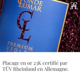 Coffret Gin Violet Avec Feuille dor 23K - Premium Liqueur - Gin Tonic Cadeau Pour Homme & Femme - 15 Botaniques - Mûres des 