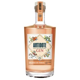 Antidote Gin Orange de Corse - Qualité Premium - Produit en France à partir de raisins français - 17 plantes aromatiques, 5 d