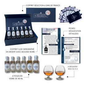 Coffret Dégustation Gin De France 6 x 40ml - En Solo Ou Duo - Dry Gin, London Dry Gin, Distilled Gin