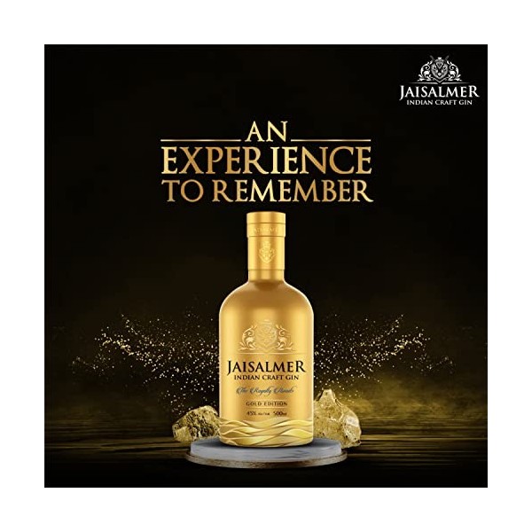 JAISALMER Gold Edition - Distilled Gin - 43% Alcool - Origine : Inde - Bouteille 50 cl