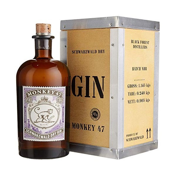 Monkey 47 Schwarzwald Dry Gin 0,5L 47% Vol. dans son coffret en bois