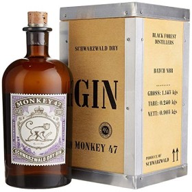Monkey 47 Schwarzwald Dry Gin 0,5L 47% Vol. dans son coffret en bois