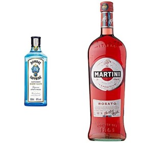 Bombay Sapphire London Dry Gin, 50 cl & Martini Rosato, Vermouth, 100cl, 14,4%