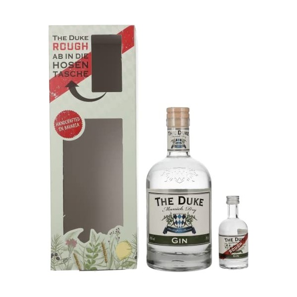 The Duke Munich Dry Gin Set 44,8% Vol. 0,7l in Giftbox with Rough Gin Miniatur 0,05l