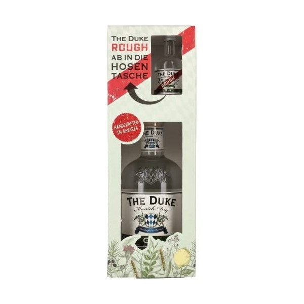 The Duke Munich Dry Gin Set 44,8% Vol. 0,7l in Giftbox with Rough Gin Miniatur 0,05l