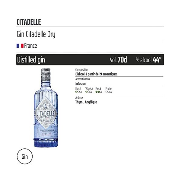 Gin Citadelle Dry - Origine France - 70cl