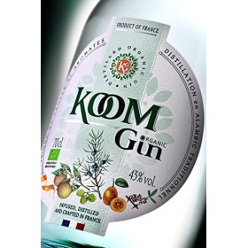 KOOM GIN 70 cl, 43% - Bio et Français