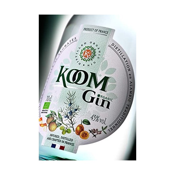 KOOM GIN 70 cl, 43% - Bio et Français