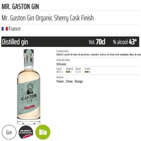 Mr. Gaston Gin Organic Sherry Cask Finish BIO - Origine France - 70cl