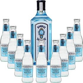 Gintonic - Gin Bombay Sapphire 40° + 9Fever Tree Mediterranean Water - 70cl + 9 * 20cl 