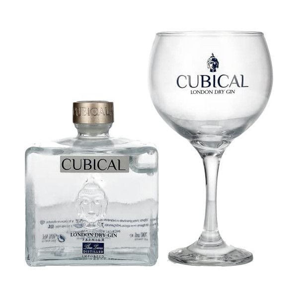 Cubical Premium London Dry Gin 40% Vol. 0,7l with glass