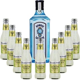 Gintonic - Gin Bombay Sapphire 40° + 9Fever Tree Sicilian Lemon Water - 70cl + 9 * 20cl 