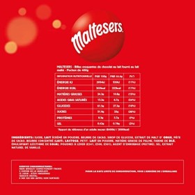 MALTESERS - Bonbons chocolat au lait cœur croquant - Sachet de 400g Lot de 3 