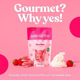 Candy Kittens Eton Mess Gourmet Bonbons végétaliens avec jus de fruits et saveurs naturelles, 140 g
