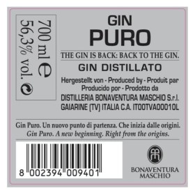 Bonaventura Gin Puro THE ONE Back to the Gin 56,3% Vol. 0,7l
