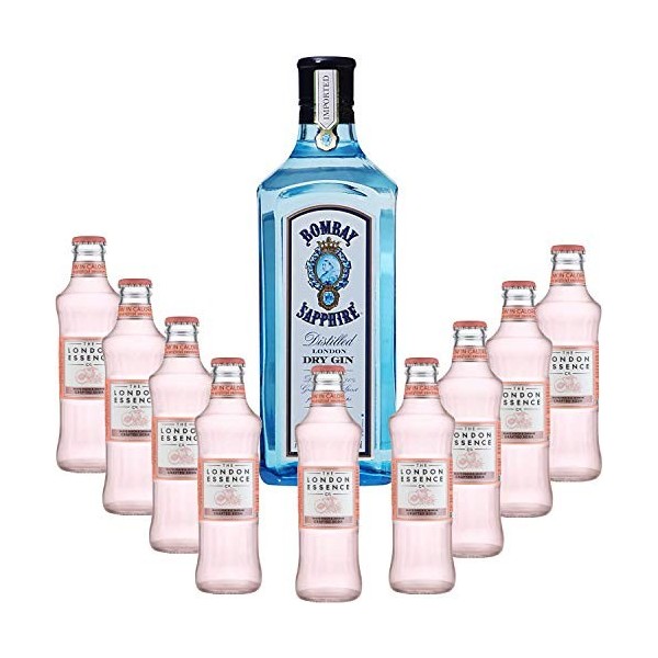 Gintonic - Gin Bombay Sapphire 40° + 9London Essence"White Peach & Jasmin" - 70cl + 9 * 20cl 