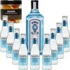Gintonic - Gin Bombay Sapphire 40° + 9Fever Tree Mediterranean Water - 70cl + 9 * 20cl + Pot de 20 tranches de Orange déshy