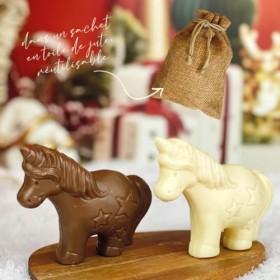 Lot de 2 Licornes en chocolat | moulage de noël - Chocolat Noel artisanal Chocodic enfant