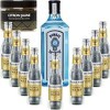 Gintonic - Gin Bombay Sapphire 40° + 9Fever Tree Sicilian Lemon Water - 70cl + 9 * 20cl + Pot de 20 tranches de Citron Jaun
