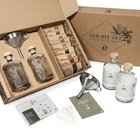 Coffret Gin DIY | Coffret Gin à Faire soi-même pour Femmes et Hommes | Kit Gin avec des Plantes et épices sélectionnées | Li