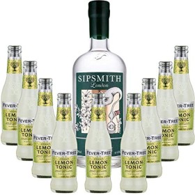 Pack Gintonic - Gin Sipsmith + 9 Fever Tree Sicilian Lemon Water - 70cl + 9 * 20cl 