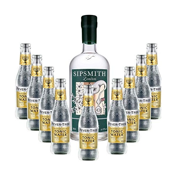 Pack Gintonic - Gin Sipsmith + 9 Fever Tree Indian Premium Water - 70cl + 9 * 20cl 