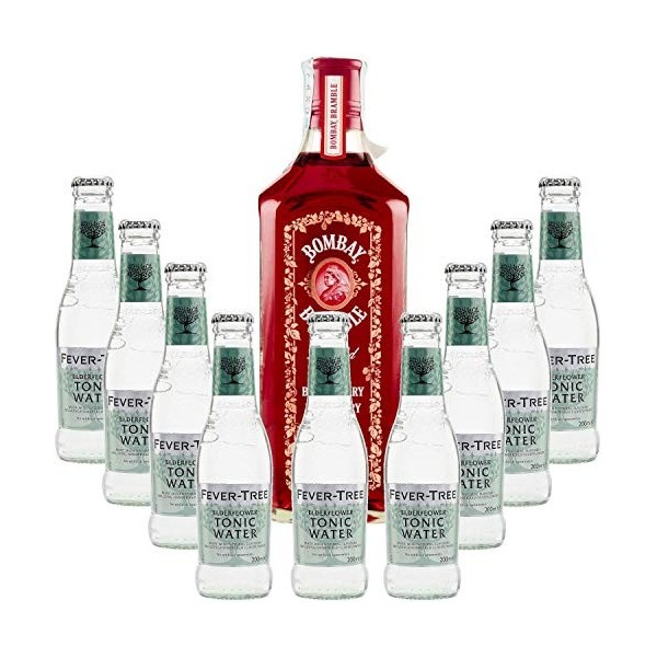 Pack Gintonic - Gin Bombay Raspberry + 9 Fever Tree Elderflower Water - 70cl + 9 * 20cl 