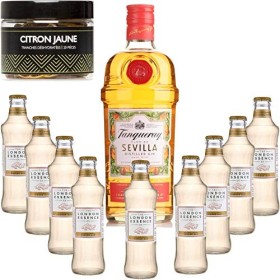 Pack Gintonic - Gin Tranqueray Flor de Sevilla + 9* London Essence"Ginger Ale" + Pot de 20 tranches de Citron Jaune déshydrat