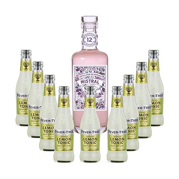 Gintonic - Mistral Gin 40° + 9Fever Tree Sicilian Lemon Water - 70cl + 9 * 20cl 