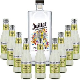 Pack Gintonic - Ferroni Gin Juillet"Confinement" + 9 Fever Tree Sicilian Lemon Water - 50cl + 9 * 20cl 